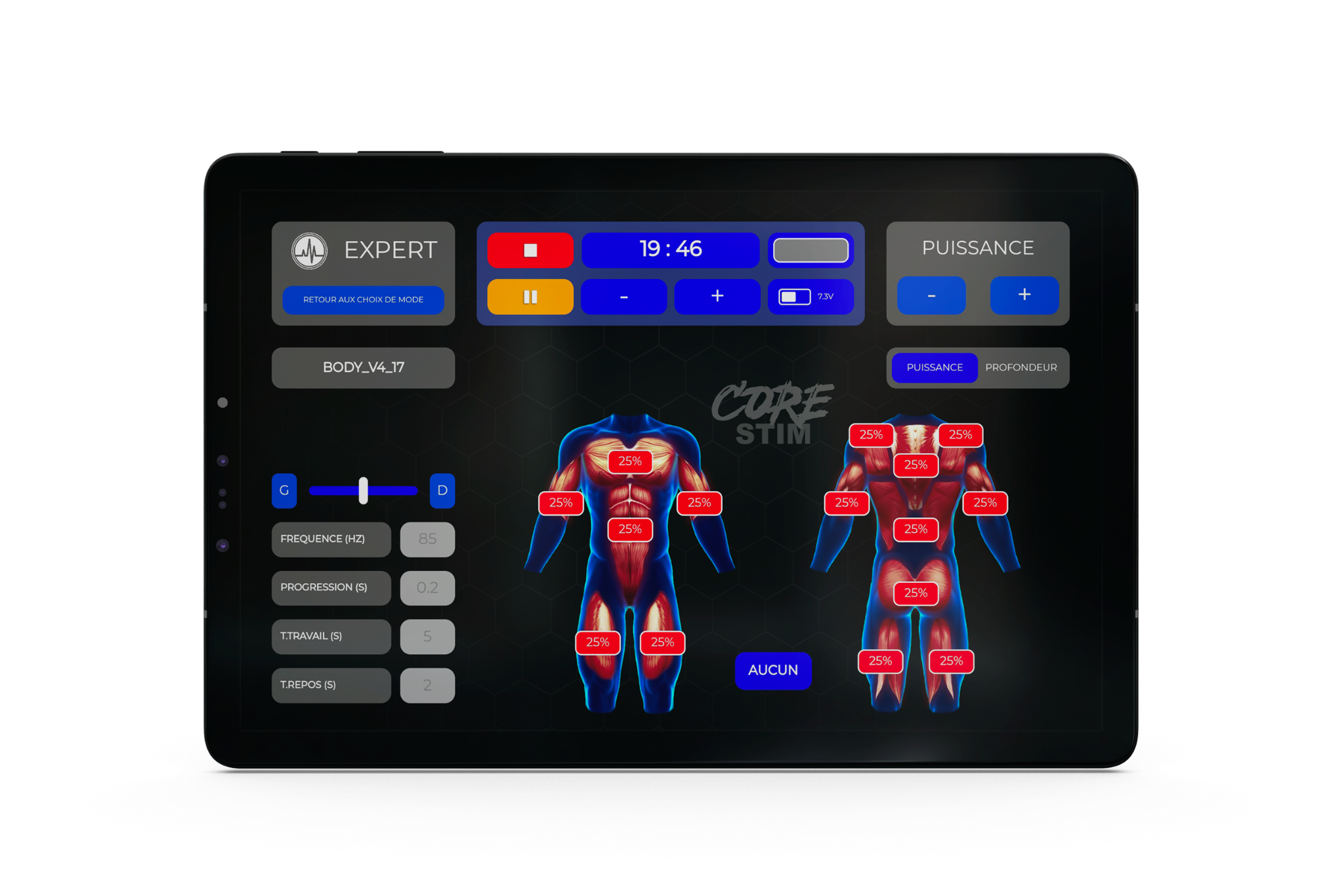 Interface CORE STIM intégrée à la borne self-service